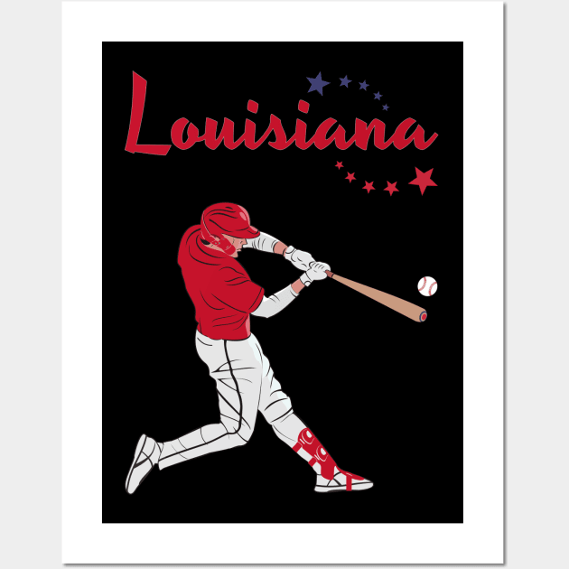 Louisiana USA Baseball Wall Art by VISUALUV